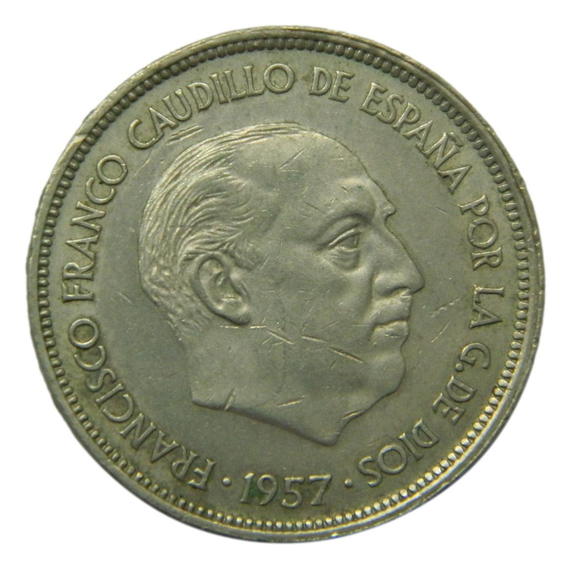 1957 - FRANCO - 25 PESETAS - SERIE BA - EBC