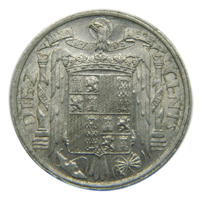 1953 - FRANCO - 10 CENTIMOS - ERROR PESO