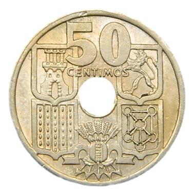 1949 *51 - ESPAÑA - 50 CENTIMOS - FLECHAS INVERTIDAS - EBC