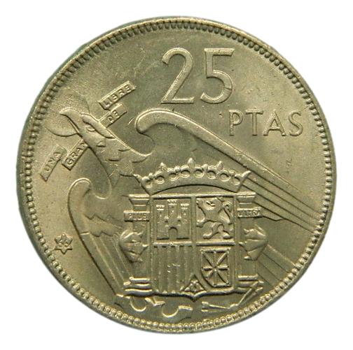 1957 *66 - FRANCO - 25 PESETAS - SC