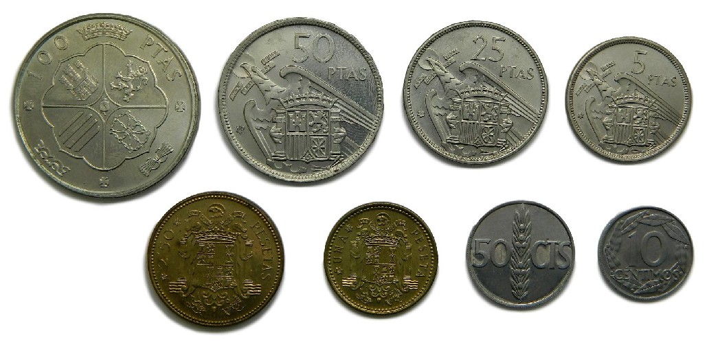 1957 *70 - ESPAÑA - MONEDAS  OFICIALES  FNMT 8 VALORES - FRANCO 