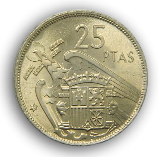 1957 *68 - FRANCO - 25 PESETAS - SC