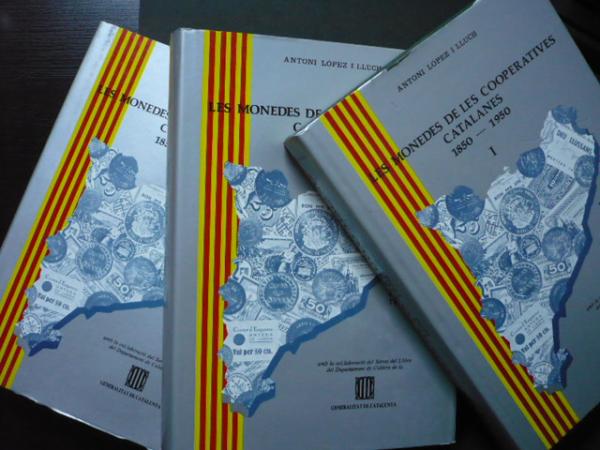 LES MONEDES DE LES COOPERATIVES CATALANES - COLECCION 3 LIBROS - COOPERATIVAS 