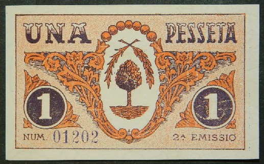 FLIX 1 PESSETA 1937 SC - BILLETE 