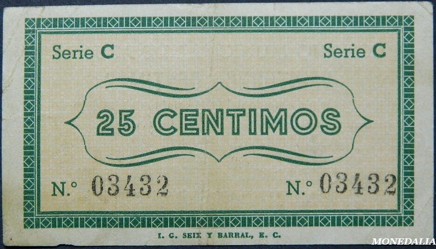 AZUARA - 25 CENTIMOS - 1937 - BILLETE 