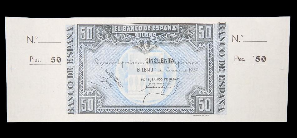 BILBAO - BILLETE - 50 PESETAS - 1937 - CON MATRIZ