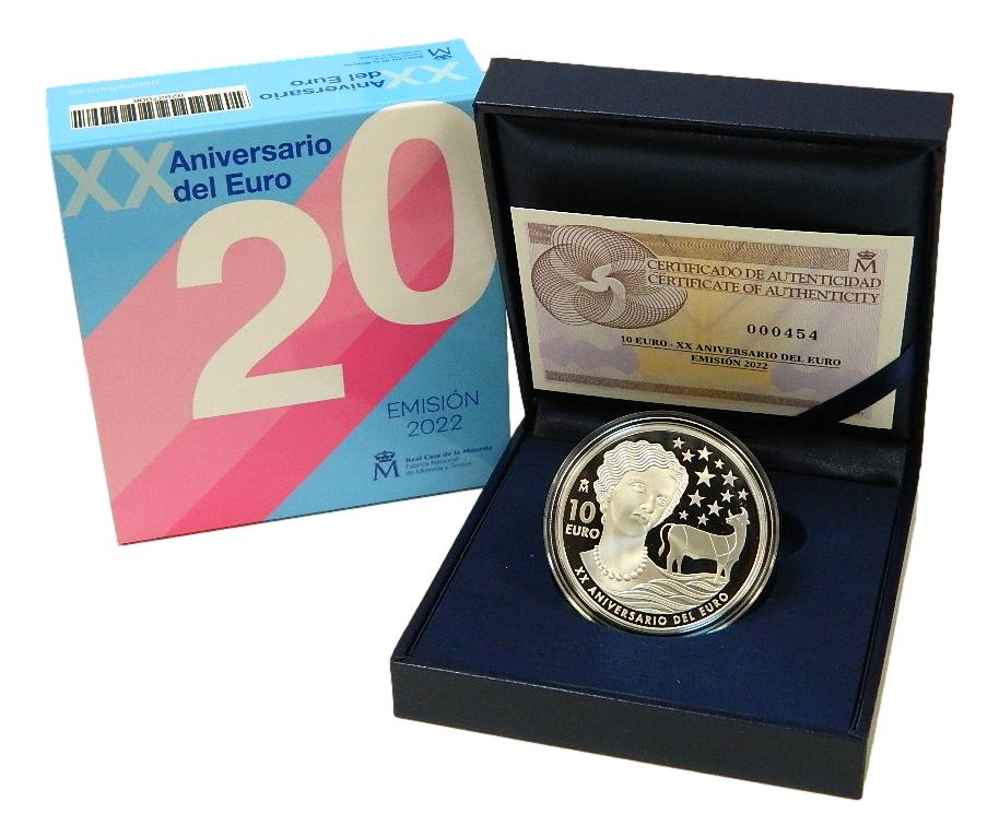 2022 - ESPAÑA - 10 EURO - XX ANIVERSARIO DEL EURO