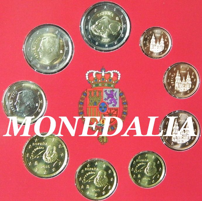 2015 - ESPAÑA - CARTERA OFICIAL EUROS - 9 MONEDAS - 2 EUROS CUEVAS DE ALTAMIRA - FELIPE VI 