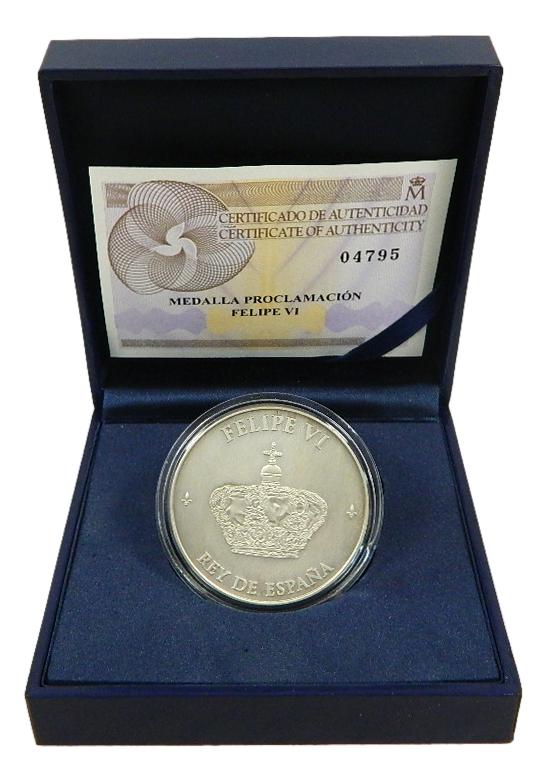 2014 - MEDALLA PROCLAMACION FELIPE VI - REY ESPAÑA - PLATA