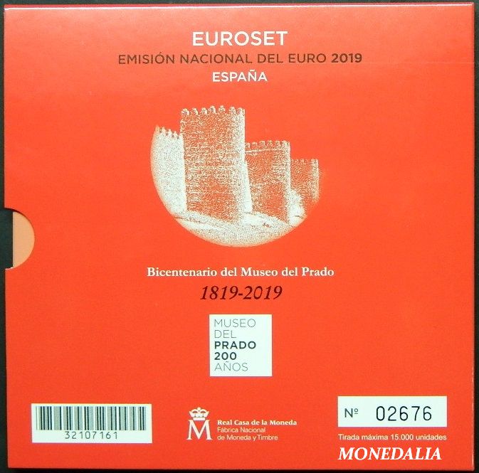 2019 - ESPAÑA - CARTERA EUROS - MUSEO DEL PRADO