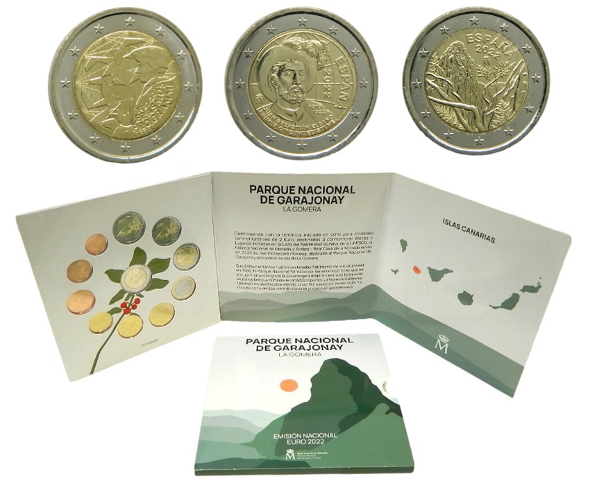 2022 - ESPAÑA - EUROSET - FNMT - 11 MONEDAS - GARAJONAY