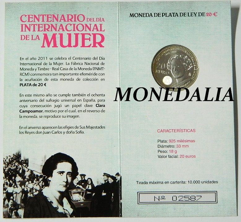 2011 - ESPAÑA - 20 EUROS - MUJER - BLISTER