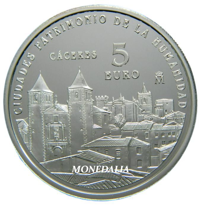 2014 - ESPAÑA - 5 EURO - CACERES - UNESCO