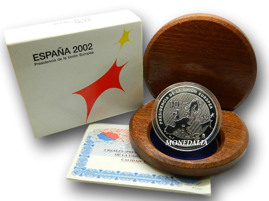 2002 - ESPAÑA - 10 EURO - PRESIDENCIA ESPAÑOLA DE LA UNION EUROPEA - 10 EUROS PLATA