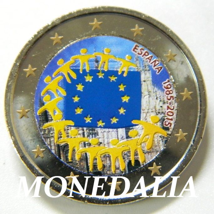 2015 - ESPAÑA - 2 EUROS - BANDERA - COLOR