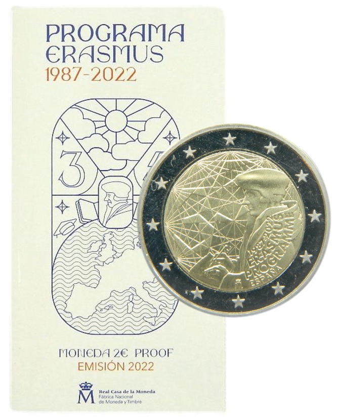 2022 - ESPAÑA - 2 EURO - ERASMUS - PROOF