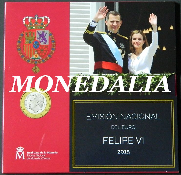 2015 - ESPAÑA - CARTERA OFICIAL EUROS - 9 MONEDAS - 2 EUROS CUEVAS DE ALTAMIRA - FELIPE VI 