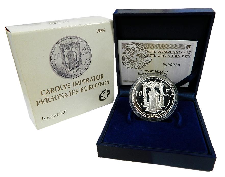 2006 - ESPAÑA - 10 EURO - PERSONAJES EUROPEOS - CARLOS V - PLATA PROOF