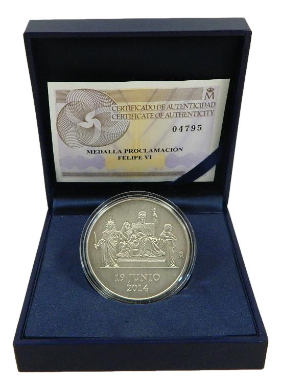 2014 - MEDALLA PROCLAMACION FELIPE VI - REY ESPAÑA - PLATA