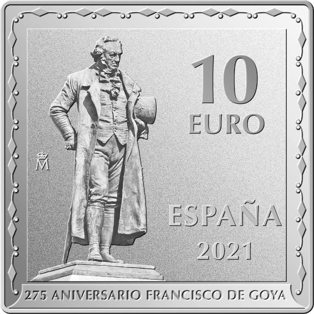 2021- ESPAÑA - 10 EUROS GOYA - PERRO SEMIHUNDIDO